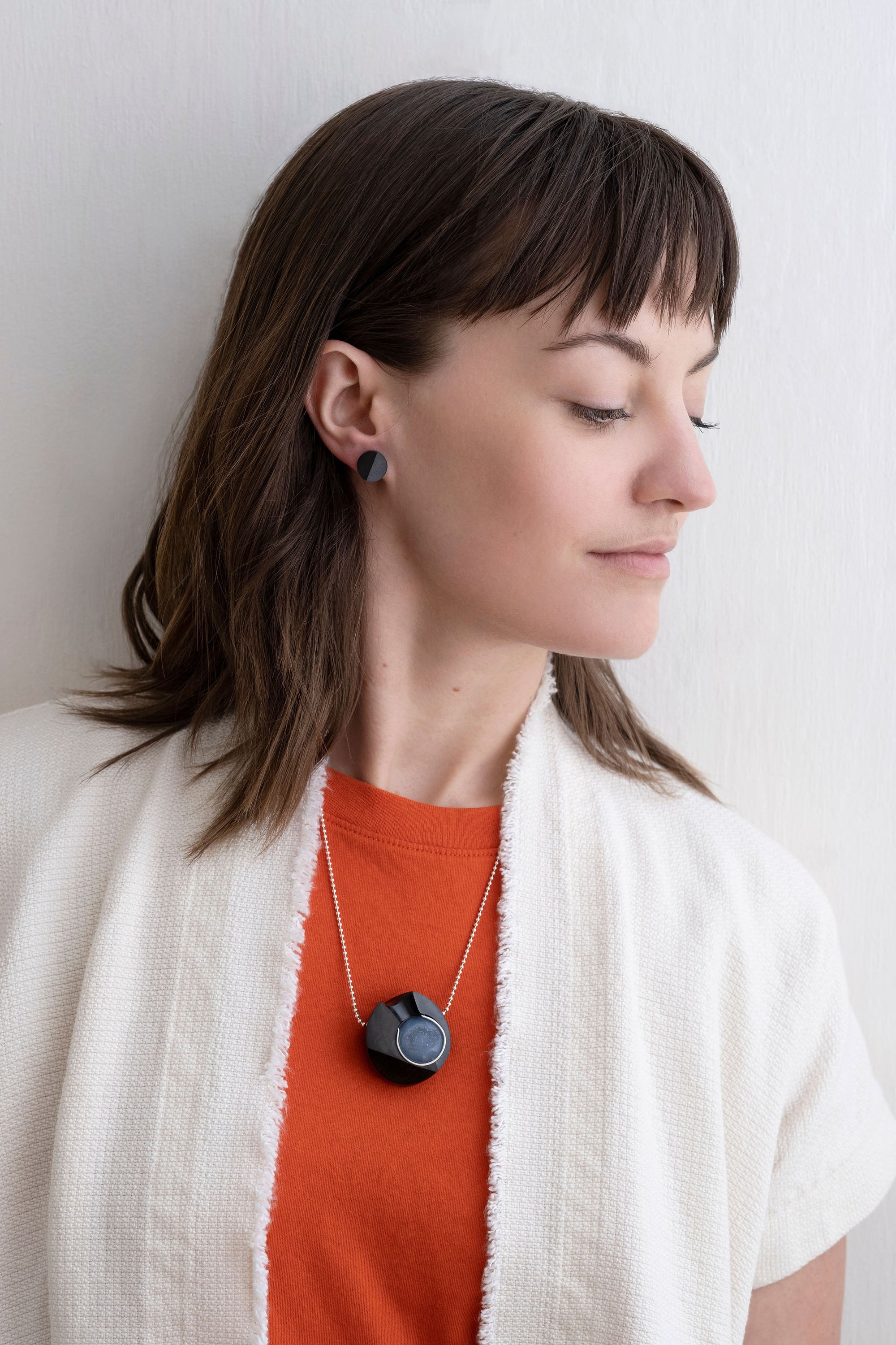 Peeks & Valleys Ebony Stud Earrings