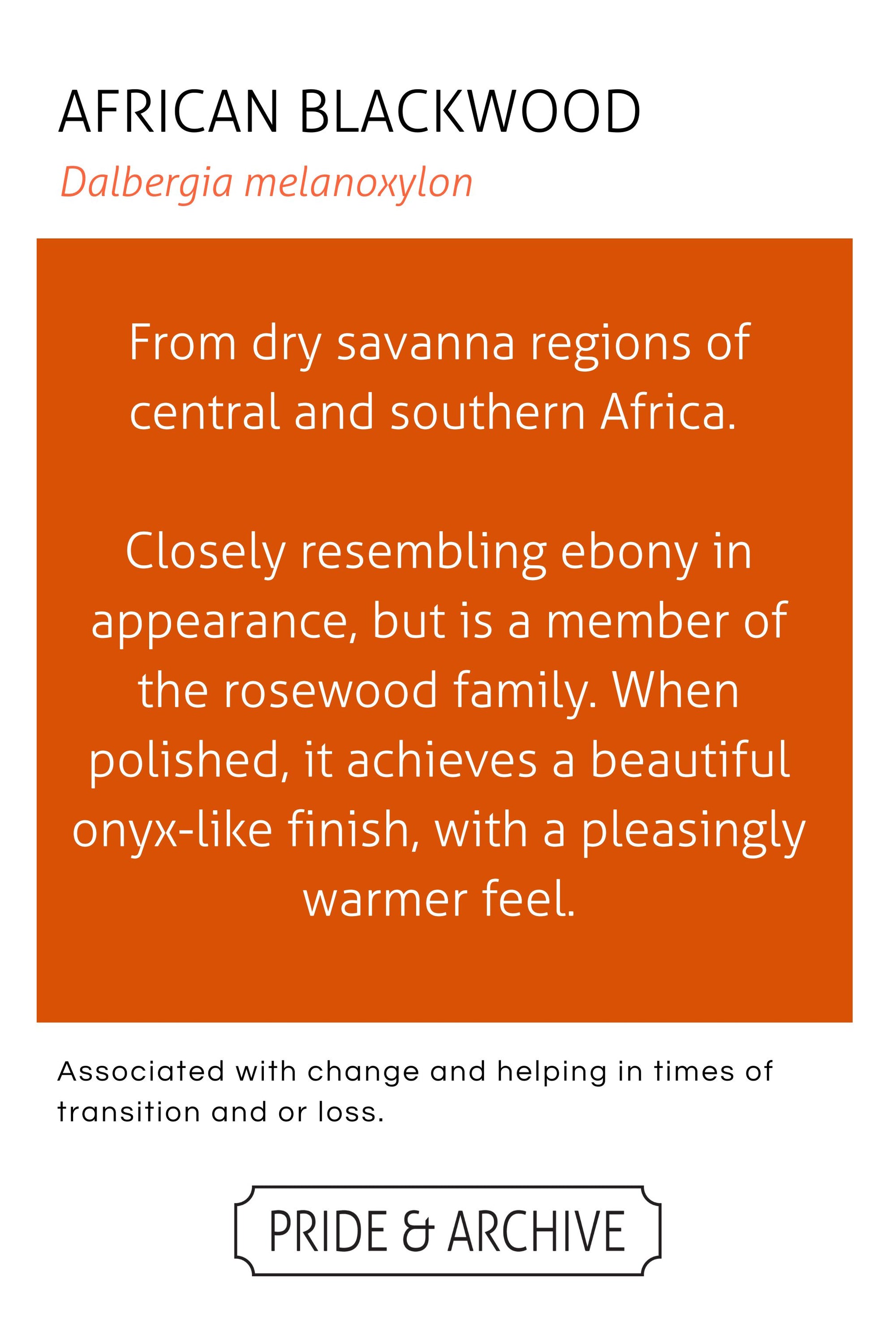 Tag talking about where African Blackwood is from and other fun facts. 