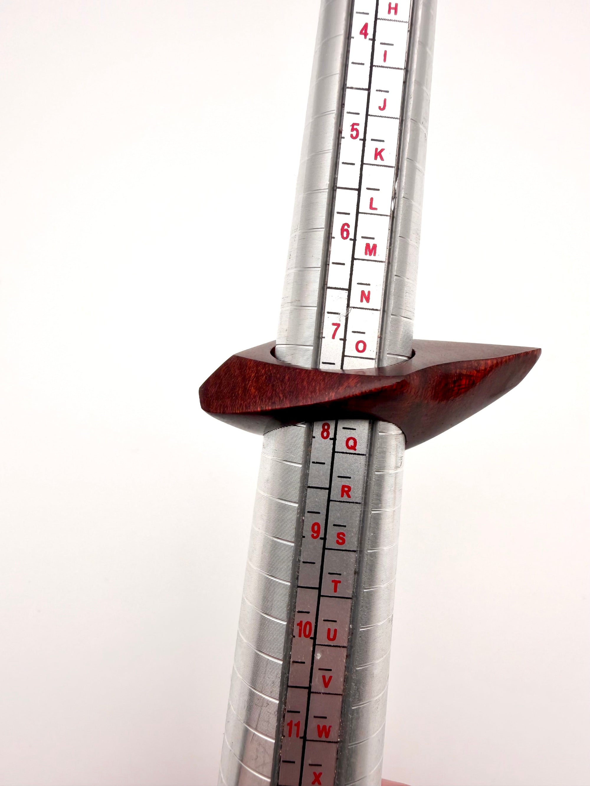 Ring on sizer for reference with white background.