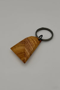wooden key chain on a titanium ring