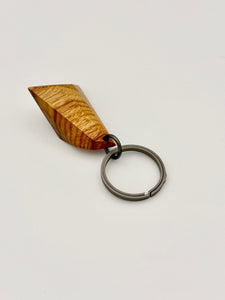 wooden key chain on a titanium ring
