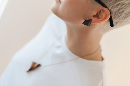 Dark Rosewood Earrings on Model